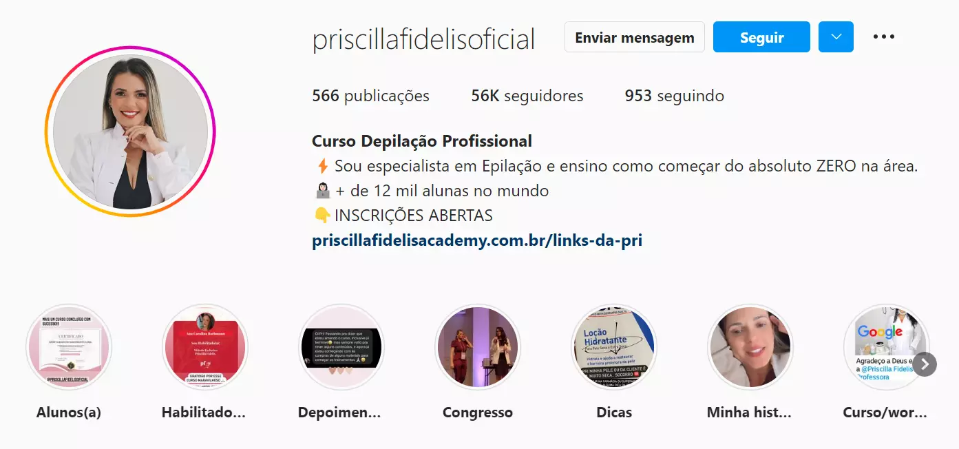 Instagram da Priscilla Fidelis